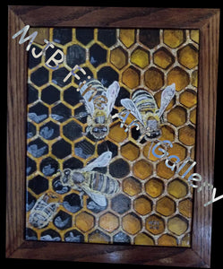 "The Honeycomb", Original Oil Painting, Framed
