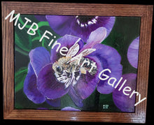 Load image into Gallery viewer, &quot;The Bee In The Blue Pansies&quot;, Original Oil Painting, Framed