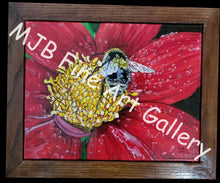 Load image into Gallery viewer, &quot;Bee In The Red Flower&quot;, Original Oil Painting, Framed