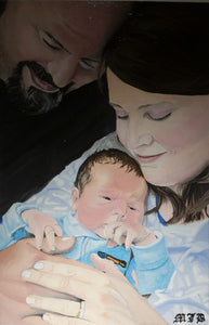 "New Addition" Oil on Canvas, Painted for family "SOLD"